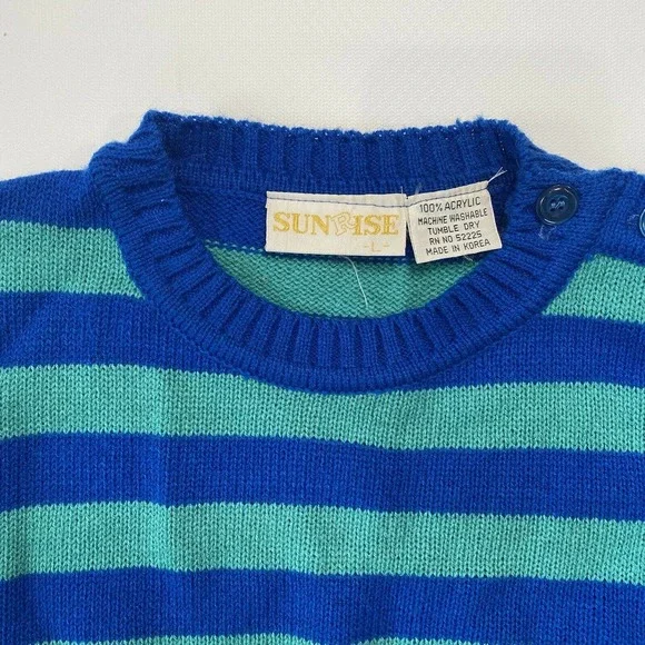 Vintage Striped Sweater Large Fits S/M Retro Sun Rise - Picture 2 of 9